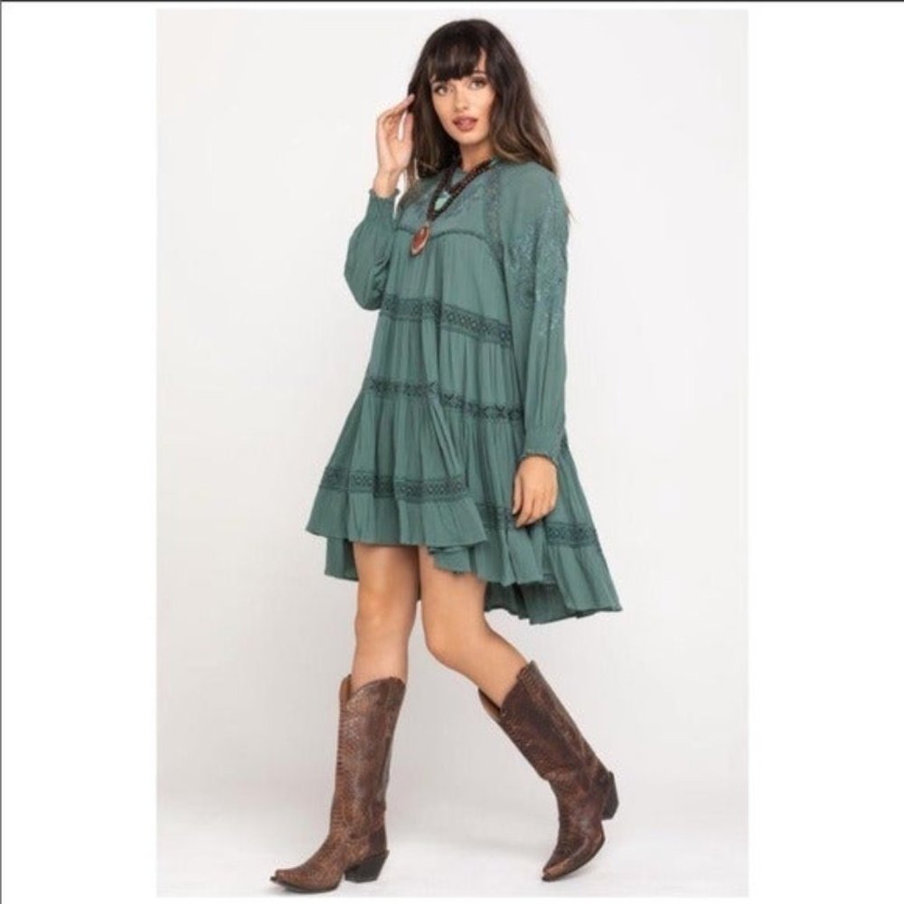 FREE PEOPLE Piece of Your Heart Dress Olive Dress